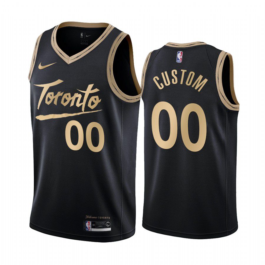 Men Toronto Raptors #00 custom black city edition 2020 nba jersey->golden state warriors->NBA Jersey